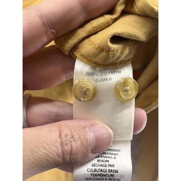 LL BEAN Shirt Women's Size 14 Button Down Long Sleeve Cotton Yellow - Picture 6 of 9